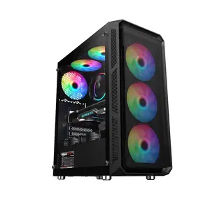 Astro AGC-H19A Mesh ATX Mid-Tower Gaming Case, 4 Pre-Installed ARGB Fans, Mesh Front Panel, Tempered Glass Side Panel, High-Airflow ATX Gaming Chassis