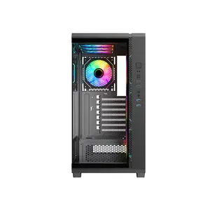 Astro AGC-U31A Rotatable PCIe ATX Gaming Case, 4 Pre-Installed ARGB Infinity Fans, Tempered Glass Side Panel, Rotatable PCIe Design, ATX Mid-Tower Gaming Chassis