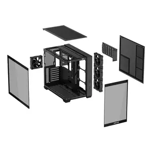 ASUS A32 Plus TG ARGB Black ATX Mid-Tower Gaming Case, 270° Panoramic Tempered Glass, 4 ARGB Fans, 360mm Radiator Support, 420mm GPU Clearance