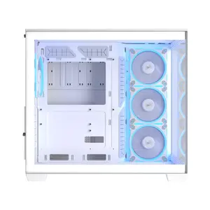 ASUS A32 PLUS TG ARGB White ATX Mid Tower Gaming Case, 270° Panoramic Tempered Glass, 4 Pre-Installed ARGB Fans, 360mm Radiator Support, 420mm GPU Clearance