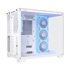 ASUS A32 PLUS TG ARGB White ATX Mid Tower Gaming Case, 270° Panoramic Tempered Glass, 4 Pre-Installed ARGB Fans, 360mm Radiator Support, 420mm GPU Clearance