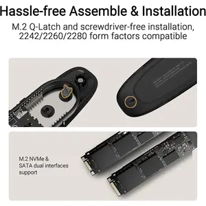 ASUS Cobble SSD Enclosure M.2 NVMe & SATA External SSD Case, USB 3.2 Gen 2 Type-C, 10Gbps Transfer Speed, IP55 Protection, Tool-Free Installation