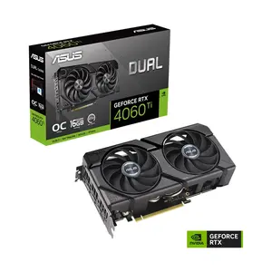 ASUS DUAL GeForce RTX 4060 Ti EVO OC Edition 16GB GDDR6 Graphics Card, 2625MHz Boost Clock, 16GB GDDR6 Memory, 2.5-Slot Dual Fan Cooling Design, PCIe 4.0 Interface, Factory Overclocked High Performance Gaming GPU