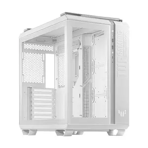 ASUS TUF Gaming GT502 White Dual-Chamber Mid-Tower Gaming Case, Tempered Glass ATX Chassis, 360mm Radiator Support, USB Type-C
