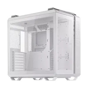 ASUS TUF Gaming GT502 White Dual-Chamber Mid-Tower Gaming Case, Tempered Glass ATX Chassis, 360mm Radiator Support, USB Type-C