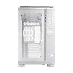 ASUS TUF Gaming GT502 White Dual-Chamber Mid-Tower Gaming Case, Tempered Glass ATX Chassis, 360mm Radiator Support, USB Type-C