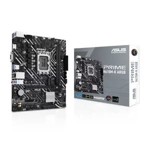 ASUS PRIME H610M-K ARGB D5 Micro-ATX Motherboard, Intel H610 Chipset, LGA1700 Socket, DDR5 Memory Support, ARGB Lighting Support, PCIe 4.0 Expansion, Entry-Level Desktop Motherboard