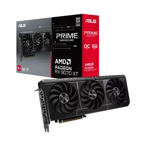 ASUS Prime Radeon RX 9070 XT OC Edition 16GB GDDR6 Graphics Card, 3030MHz Boost Clock, RDNA 4 Architecture, 16GB GDDR6 Memory, Triple Fan Cooling Design, PCIe 5.0 Interface, Factory Overclocked Performance Gaming GPU