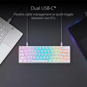 ASUS ROG Falchion Ace M602 RGB Mechanical Gaming Keyboard, ROG NX Red Switches, 65% Compact Layout, Interactive Touch Panel, ABS Keycaps