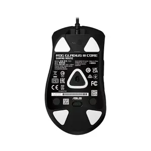 ASUS ROG Gladius III Core P523 Wired Gaming Mouse, 12,000 DPI Optical Sensor, 1000Hz Polling Rate, 72g Ergonomic Design, Push-Fit Switch Sockets
