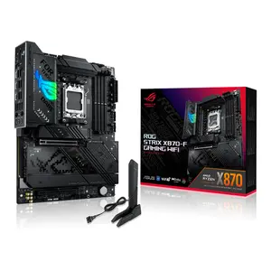 ASUS ROG STRIX X870-F GAMING WIFI ATX Motherboard, AMD X870 Chipset, AM5 Socket, DDR5 Memory Support, PCIe 5.0 Expansion, WiFi 7 Connectivity, USB4 Ports, Performance Gaming Motherboard