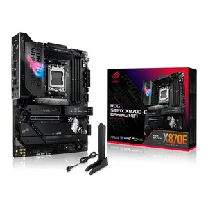 ASUS ROG STRIX X870E-E GAMING WIFI ATX Motherboard, AMD X870E Chipset, AM5 Socket, DDR5 Memory Support, PCIe 5.0 Graphics and Storage Support, WiFi 7 Connectivity, USB4 Ports, High-End Gaming Motherboard