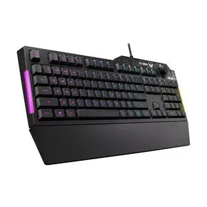 ASUS TUF Gaming K1 RA04 RGB Wired Gaming Keyboard, 19-Key Rollover, 1000Hz Polling Rate, Spill-Resistant Design, Dedicated Volume Knob