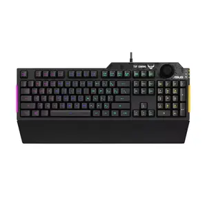 ASUS TUF Gaming K1 RA04 RGB Wired Gaming Keyboard, 19-Key Rollover, 1000Hz Polling Rate, Spill-Resistant Design, Dedicated Volume Knob