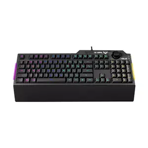 ASUS TUF Gaming K1 RA04 RGB Wired Gaming Keyboard, 19-Key Rollover, 1000Hz Polling Rate, Spill-Resistant Design, Dedicated Volume Knob