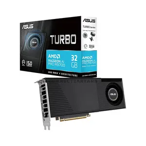 ASUS TURBO Radeon AI PRO R9700 32GB GDDR6 Workstation Graphics Card, PCIe 5.0 Interface, Blower-Style Cooling, AI and Professional Visualization GPU