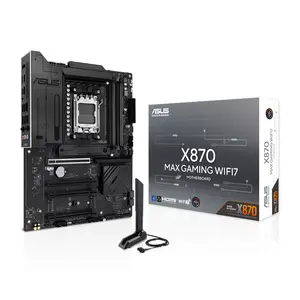 ASUS X870 MAX GAMING WIFI7 ATX Motherboard, AMD X870 Chipset, AM5 Socket, DDR5 Memory Support, PCIe 5.0 Expansion, WiFi 7 Connectivity, High-Performance Gaming Motherboard