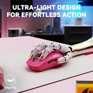 Attack Shark G3 PRO Berry Red Wireless Gaming Mouse with RGB Magnetic Charging Dock, PixArt PAW3311 Sensor, 25000 DPI, 59g±3g Ultra-Light Design, Tri-Mode Bluetooth 5.2 2.4GHz & USB-C Wired, 1000Hz Polling Rate, 400 IPS, 40G Acceleration, Omron 100 M