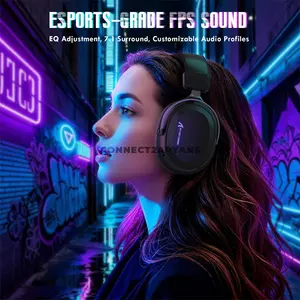 Attack Shark L30 PRO Black Wireless Gaming Headset, 50mm Drivers, Virtual 7.1 Surround Sound, 20ms Low Latency, Tri-Mode 2.4GHz Bluetooth & 3.5mm Wired, Detachable 360° AI Noise-Canceling Microphone, Aluminum Alloy Frame & 1100mAh Battery
