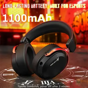 Attack Shark L30 PRO Black Red Wireless Gaming Headset, 50mm Drivers, Virtual 7.1 Surround Sound, 20ms Low Latency, Tri-Mode 2.4GHz Bluetooth & 3.5mm Wired, Detachable 360° AI Noise-Canceling Microphone, Aluminum Alloy Frame & 1100mAh Battery