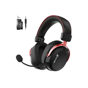 Attack Shark L30 PRO Black Red Wireless Gaming Headset, 50mm Drivers, Virtual 7.1 Surround Sound, 20ms Low Latency, Tri-Mode 2.4GHz Bluetooth & 3.5mm Wired, Detachable 360° AI Noise-Canceling Microphone, Aluminum Alloy Frame & 1100mAh Battery