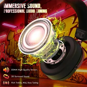 Attack Shark L30 PRO Black Red Wireless Gaming Headset, 50mm Drivers, Virtual 7.1 Surround Sound, 20ms Low Latency, Tri-Mode 2.4GHz Bluetooth & 3.5mm Wired, Detachable 360° AI Noise-Canceling Microphone, Aluminum Alloy Frame & 1100mAh Battery