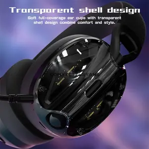 Attack Shark L60 Black Wireless Gaming Headset, 40mm Drivers, Tri-Mode 2.4GHz Bluetooth & 3.5mm Wired, 3D Surround Sound, Detachable Noise-Canceling Microphone, USB-A & Type-C 2-in-1 Receiver & Adjustable Headband