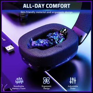 Attack Shark L80 PRO Black Wireless Gaming Headset, 40mm Drivers, 20ms Low Latency, Tri-Mode Bluetooth 5.3 2.4GHz & 3.5mm Wired, Detachable Dual Microphone System, 203g Lightweight Design, 300mAh Battery & 2-in-1 USB-A/Type-C Receiver