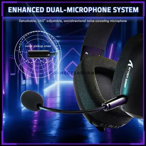 Attack Shark L80 PRO Black Wireless Gaming Headset, 40mm Drivers, 20ms Low Latency, Tri-Mode Bluetooth 5.3 2.4GHz & 3.5mm Wired, Detachable Dual Microphone System, 203g Lightweight Design, 300mAh Battery & 2-in-1 USB-A/Type-C Receiver