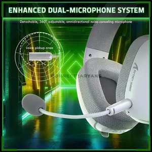 Attack Shark L80 PRO White Wireless Gaming Headset, 40mm Drivers, 20ms Low Latency, Tri-Mode Bluetooth 5.3 2.4GHz & 3.5mm Wired, Detachable Dual Microphone System, 203g Lightweight Design, 300mAh Battery & 2-in-1 USB-A/Type-C Receiver