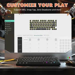 Attack Shark R82 HE Black 75% Magnetic Switch Gaming Keyboard, 80 Keys, 8000Hz Polling Rate, 256KHz Scan Rate, 0.005mm Rapid Trigger Accuracy, 0.1–3.4mm Adjustable Actuation, Hot-Swappable, PBT Double-Shot Keycaps, South-Facing 16M RGB & USB-C Wired