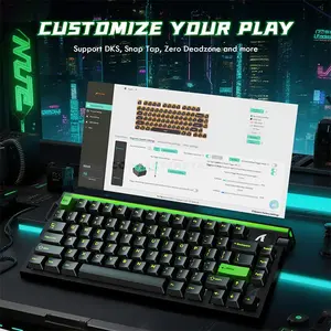 Attack Shark R85 HE Moonlight Night 75% Wired Magnetic Switch Gaming Keyboard, 79 Keys, Purple Mandrel Switch, 8000Hz Polling Rate, 256KHz Scan Rate, 0.005mm Rapid Trigger, 0.1–3.3mm Adjustable Actuation, Hot-Swappable, Multimedia Knob, Custom RGB Li