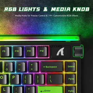 Attack Shark R85 HE Moonlight Night 75% Wired Magnetic Switch Gaming Keyboard, 79 Keys, Purple Mandrel Switch, 8000Hz Polling Rate, 256KHz Scan Rate, 0.005mm Rapid Trigger, 0.1–3.3mm Adjustable Actuation, Hot-Swappable, Multimedia Knob, Custom RGB Li