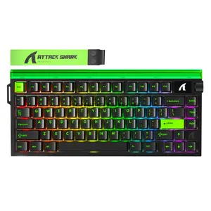 Attack Shark R85 HE Moonlight Night 75% Wired Magnetic Switch Gaming Keyboard, 79 Keys, Purple Mandrel Switch, 8000Hz Polling Rate, 256KHz Scan Rate, 0.005mm Rapid Trigger, 0.1–3.3mm Adjustable Actuation, Hot-Swappable, Multimedia Knob, Custom RGB Li