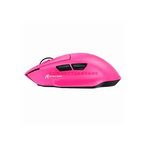 Attack Shark V6 Berry Red Wireless Gaming Mouse with RGB Magnetic Charging Dock, PixArt PAW3311 Sensor, 25000 DPI, 65g±3g Lightweight Design, Tri-Mode Bluetooth 5.2 2.4GHz & Wired, 1000Hz Polling Rate, 400 IPS, 40G Acceleration, Omron 100 Million Cli