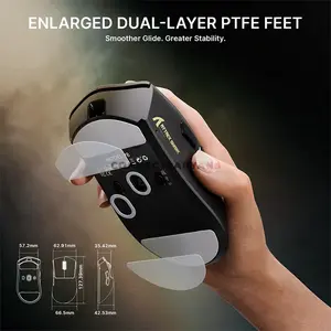 Attack Shark V8 Black Ultra-Light Ergonomic Wireless Gaming Mouse, PixArt PAW3950 MAX Sensor, 42000 DPI, Dual 8000Hz Wired & Wireless Polling Rate, Nordic 54L15 MCU, 59g±3g, Tri-Mode Bluetooth 5.2 2.4GHz & Wired, 750 IPS, 65G, Omron Optical Switches 