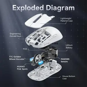 Attack Shark X6 White Wireless Gaming Mouse with Magnetic Charging Dock, PixArt PAW3395 Sensor, 26000 DPI, 49g±3g Superlight Design, Tri-Mode Bluetooth 5.2 2.4GHz & USB-C Wired, 1000Hz Polling Rate, 650 IPS, 50G Acceleration & 80 Million Clicks