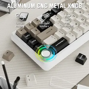 Attack Shark X66 White Cheese 60% Wireless Mechanical Gaming Keyboard, 66 Keys, Pre-Lubed Linear Strawberry Switches, Tri-Mode Bluetooth 5.0 2.4GHz & USB-C Wired, Gasket Mount, Hot-Swappable, Side-Printed PBT Keycaps, RGB & 3000mAh Battery