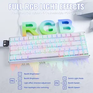 Attack Shark X68 MAX HE White Contour 60% Aluminum Magnetic Switch Gaming Keyboard, 68 Keys, CNC Aluminum Body, 8000Hz Polling Rate, 256K Scan Rate, 0.005mm Rapid Trigger Accuracy, Adjustable 0.1–3.4mm Actuation, Hot-Swappable, PBT Double-Shot Keycap