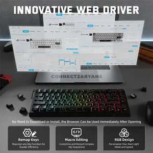 Attack Shark X68 PRO HE Black Contour 60% Wireless Magnetic Switch Gaming Keyboard, 66 Keys, Tri-Mode Bluetooth 2.4GHz & USB-C Wired, 8000Hz Polling, 0.01mm Rapid Trigger, 128K Scan Rate, Hot-Swappable, PBT Double-Shot Keycaps, RGB & 5000mAh Battery