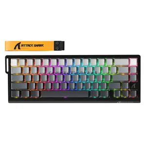 Attack Shark X68 PRO HE Gradient Black 60% Wireless Magnetic Switch Gaming Keyboard, 66 Keys, Tri-Mode Bluetooth 2.4GHz & USB-C Wired, 8000Hz Polling, 0.01mm Rapid Trigger, 128K Scan Rate, Hot-Swappable, PBT Double-Shot Keycaps, RGB & 5000mAh Battery