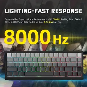 Attack Shark X68 PRO HE Gradient Black 60% Wireless Magnetic Switch Gaming Keyboard, 66 Keys, Tri-Mode Bluetooth 2.4GHz & USB-C Wired, 8000Hz Polling, 0.01mm Rapid Trigger, 128K Scan Rate, Hot-Swappable, PBT Double-Shot Keycaps, RGB & 5000mAh Battery