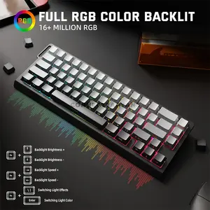 Attack Shark X68 PRO HE Gradient Black 60% Wireless Magnetic Switch Gaming Keyboard, 66 Keys, Tri-Mode Bluetooth 2.4GHz & USB-C Wired, 8000Hz Polling, 0.01mm Rapid Trigger, 128K Scan Rate, Hot-Swappable, PBT Double-Shot Keycaps, RGB & 5000mAh Battery