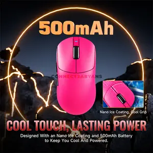 Attack Shark X8 PLUS Berry Red Wireless Gaming Mouse, PixArt PAW3395PRO Sensor, 50–40000 DPI, 55±3g Superlight Design, Tri-Mode Bluetooth 2.4GHz & Wired, 1000Hz Polling Rate, 700 IPS, 60G Acceleration, 100 Million Clicks & 500mAh Battery