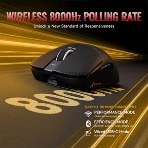 Attack Shark X8 ULTIMATE Black Tri-Mode Wireless Gaming Mouse, PAW3950 MAX Sensor, 42000 DPI, Wired & Wireless 8000Hz Polling Rate, Nordic 54L15 MCU, 65G Acceleration, 750 IPS, 55g±3g Lightweight Design, 800mAh Battery & 8K Receiver