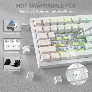 Attack Shark X820 Ultra White Contour 75% Wireless Mechanical Gaming Keyboard, 80 Keys + Knob, Shark Linear Switches, 0.85-Inch TFT Smart Display, Tri-Mode Bluetooth 2.4GHz & USB-C Wired, Gasket Mount, Hot-Swappable, 16M RGB & 4000mAh Battery
