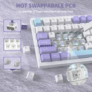 Attack Shark X820 Ultra Starlight White 75% Wireless Mechanical Gaming Keyboard, Gift Linear Switches, TFT Smart Display & Knob, Tri-Mode Bluetooth 5.1 2.4GHz & USB-C Wired, Gasket Mount, Hot-Swappable, RGB & 4000mAh Battery