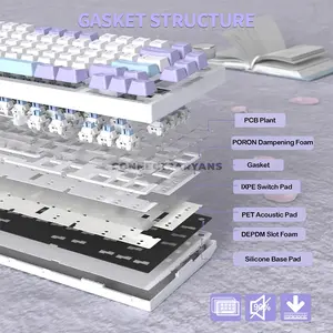 Attack Shark X820 Ultra Starlight White 75% Wireless Mechanical Gaming Keyboard, Shark Linear Switches, TFT Smart Display & Knob, Tri-Mode Bluetooth 5.1 2.4GHz & USB-C Wired, Gasket Mount, Hot-Swappable, RGB & 4000mAh Battery