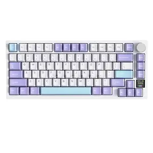 Attack Shark X820 Ultra Starlight White 75% Wireless Mechanical Gaming Keyboard, Shark Linear Switches, TFT Smart Display & Knob, Tri-Mode Bluetooth 5.1 2.4GHz & USB-C Wired, Gasket Mount, Hot-Swappable, RGB & 4000mAh Battery