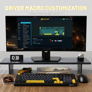 Attack Shark X98 Star Black 98% Wireless Mechanical Gaming Keyboard, 102 Keys, Pre-Lubed Linear Strawberry Switches, Tri-Mode Bluetooth 5.0 2.4GHz & USB-C Wired, Upgraded Gasket Mount, 3/5-Pin Hot-Swappable, PBT Keycaps, South-Facing RGB & 4000mAh Ba